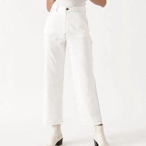NWT Rolla's High Waist Wide Leg Carpenter Pant White